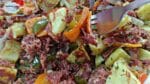 FRITADA DE BATATA DOCE COM CARNE SECA DESFIADA UMA DELÍCIA. #receitasnicia #pascoanicia