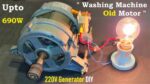 Corte!  Gerador elétrico de 220 V de um motor de máquina de lavar DIY – Motor universal para gerador DC