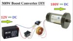 Conversor de 12V (Bateria UPS) para 180V DC para Motor DC até 300W – Circuito de Aumento de Tensão DC para DC