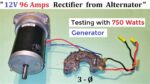 Reutilize um retificador de 12V 96 Amp de alternador de carro e converta AC de 750 watts Brushless Generator para DC