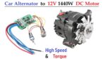 Alternador de carro de 12v 120 amperes convertido em motor DC (1500 Watt alto torque) – com controlador BLDC