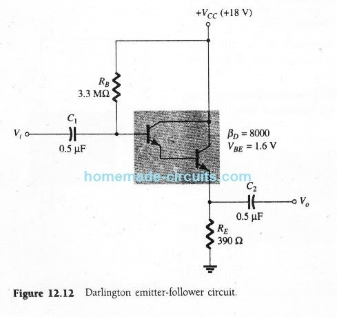 Cálculos do Transistor Darlington 10 Circuito Darlington Equivalente AC