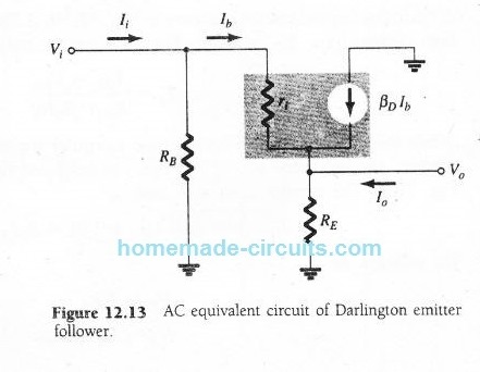 Cálculos do Transistor Darlington 12 Circuito Darlington Equivalente AC