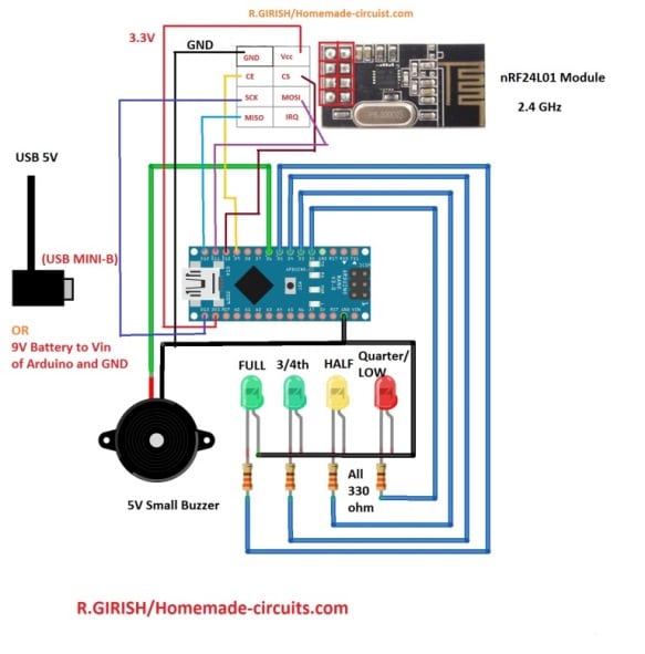 Circuito Indicador de Nível de Combustível Ultrassônico 7 Diagrama de circuito