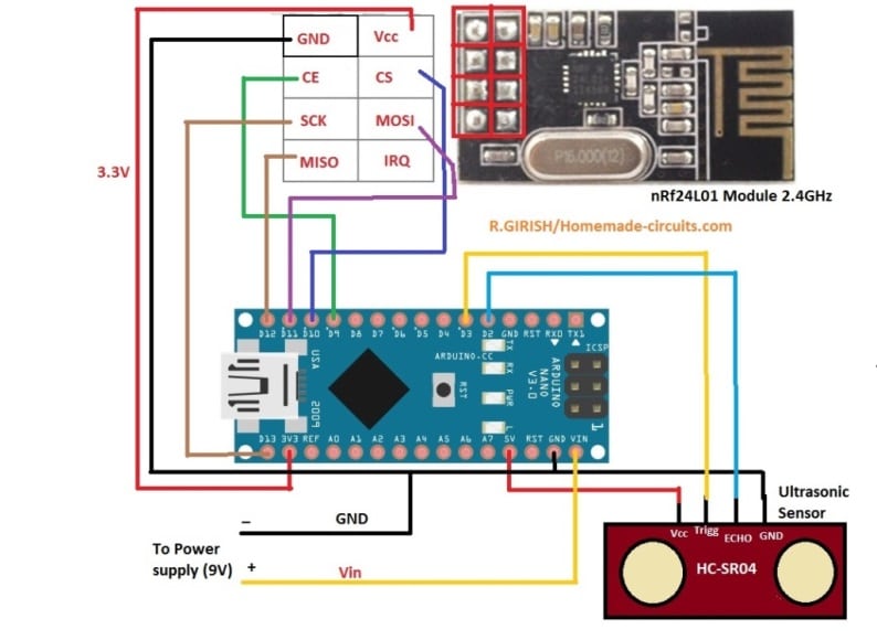 Circuito Indicador de Nível de Combustível Ultrassônico 3 Transmissor de sensor de combustível ultrassônico
