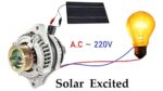 Gere 220v AC a partir de 12v 64 Amps do alternador do carro através da excitação do painel solar (21 volts)