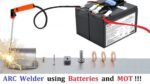 Soldador ARC de 400 A usando configuração de 12v 24v 48v da UPS Battery & Microwave Transformer