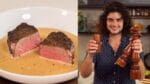 STEAK AU POIVRE ou BIFE COM MOLHO DE PIMENTA | Receitas de Paris | Viagem França