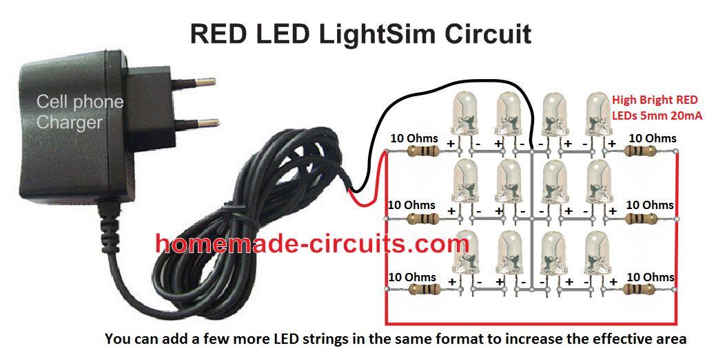 Circuito LED vermelho LightStim para remover rugas faciais 6 Diagrama de Circuito de LED LightSim
