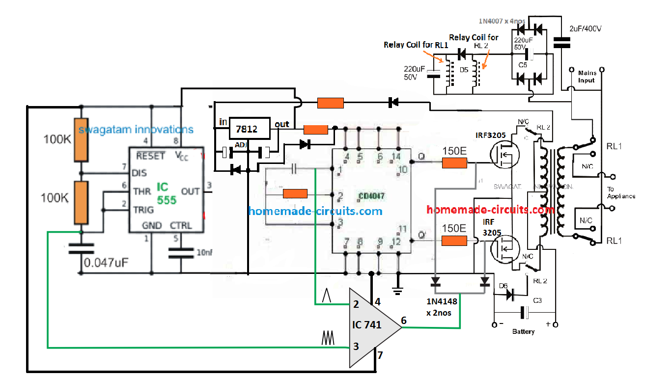 Atualizando para o inversor de onda senoidal modificado