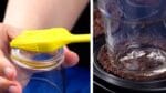 Pincele o copo com óleo e pressione-o profundamente no muffin