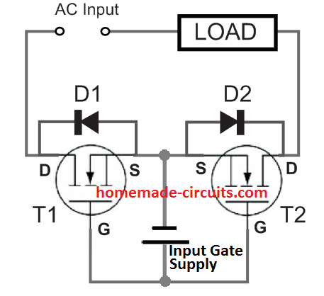Circuito de relé de estado sólido (SSR) usando MOSFETs 2 Projeto básico de SSR