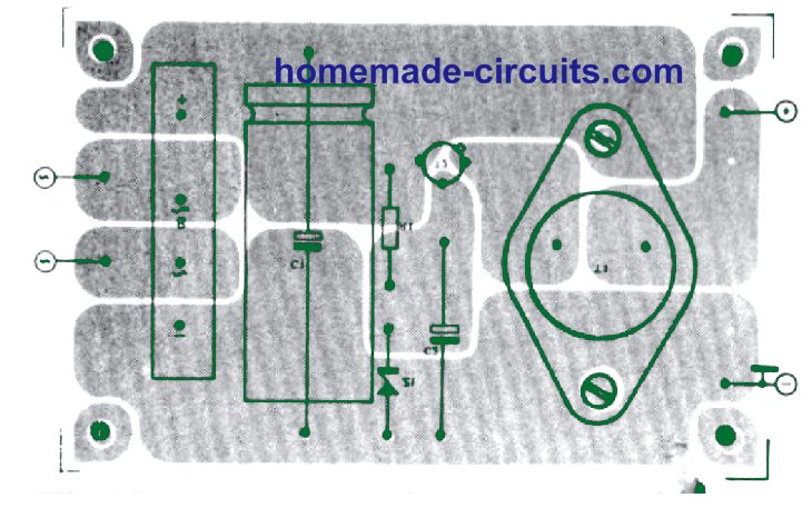 Circuito amplificador estéreo de 5 watts com controles de graves e agudos 22 Design de PCB e Layout de Componentes para a Fonte de Alimentação