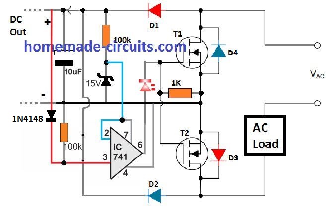 Circuito de relé de estado sólido (SSR) usando MOSFETs 14 A solução