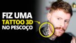 Minha NOVA TATUAGEM 3D no PESCOÇO! (Mostrei TODO o processo pra fazer)