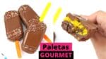 PALETAS GOURMET DE BOLO DE CENOURA E BRIGADEIRO | POPSICLE |