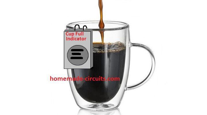 Circuito indicador de copo cheio para deficientes visuais