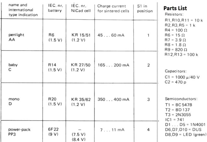 Circuitos para carregar Bateria Recarregável de NI-CD 17 Circuito carregador Universal NiCad