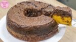 BOLO DE CENOURA INVERTIDO QUE JA SAI RECHEADO DO FORNO COM BRIGADEIRO | RECEITAS DA CRIS