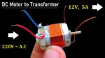 Faça uma alimentação de 220v a 12V 5 Amps usando o motor DC como transformador