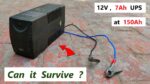Um inversor UPS de 12V 7Ah (220v) pode funcionar com uma bateria de 14,8V 150Ah?