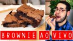AO VIVO – BROWNIE DE CHOCOLATE MOLHADINHO RECHEADO COM DOCE DE LEITE