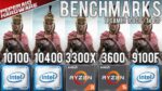 Comparativo – Core I3 10100 & Core I5 10400F vs I3 9100F, I5 9400F, R3 3300x, R5 3600 – 11 Games