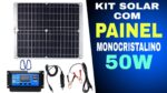 Kit de energia solar com PAINEL monocristalino portátil de 50w 18v