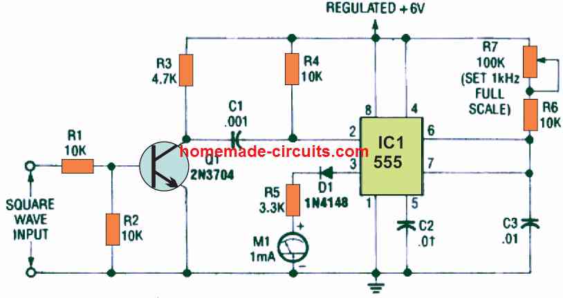 Medidor de Frequência Analógico IC 555