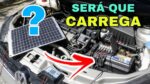 Carregando a BATERIA do carro com um PAINEL solar monocristalino de 50w 18v