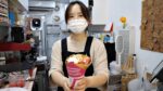 Famoso restaurante de crepe buquê em Hongdae/crepe de sorvete buquê/comida de rua coreana