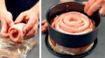 Lombo de porco em uma espiral com queijo e presunto | Cordon Bleu