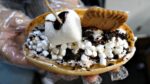 Waffle de marshmallow/comida de rua/waffle de marshmallow incrível/comida de rua coreana