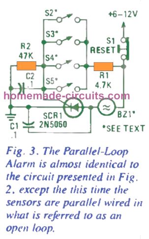 Circuitos de Alarme de Loop - Loop Fechado, Loop Paralelo, Loop Série/Paralelo 10 Circuito de alarme de circuito paralelo