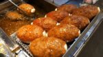 Daewang dolmen queijo frito tteokgalbi/incrível grande queijo frito carne de costela/comida de rua coreana