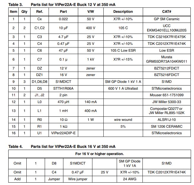 Especificações do indutor
