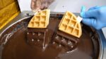 A evolução final do K-Waffle! Waffle Fondant de Chocolate / Waffle de Chocolate, comida de rua coreana