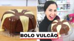 BOLO VULCÃO COM COBERTURA DOIS AMORES