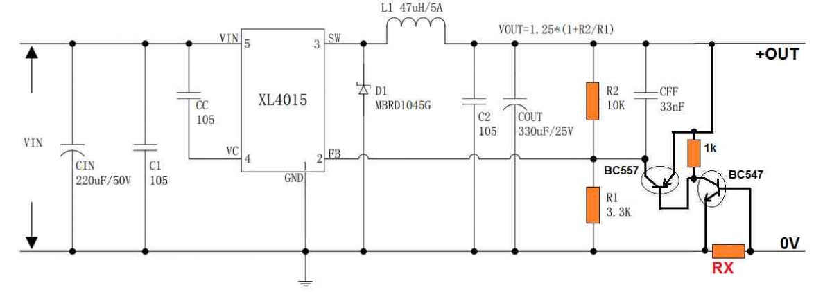 Modificando o conversor Buck XL4015 com um limitador de corrente ajustável 6 Modificando o conversor Buck XL4015 com um limitador de corrente ajustável