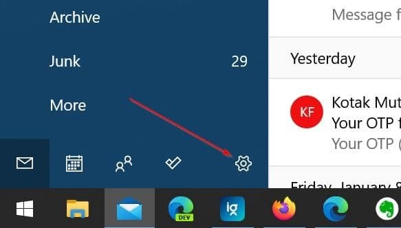 Exclua e adicione contas de e-mail novamente em sua ordem preferida