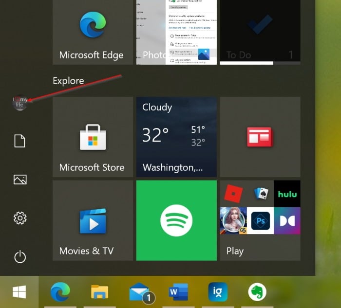 Bloqueie o Windows 10 PC no menu Iniciar