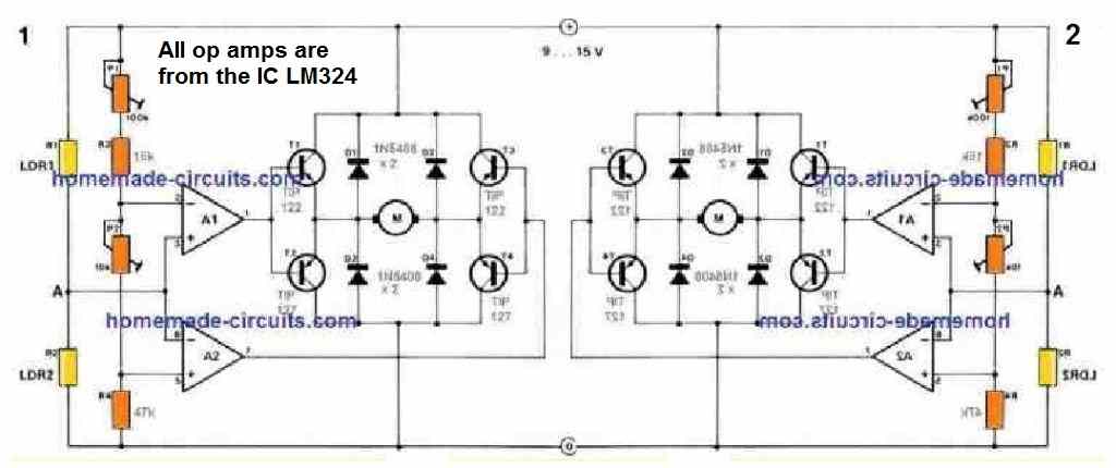 Circuito de alinhamento do motor controlado por laser de linha 6 Projeto de Circuito
