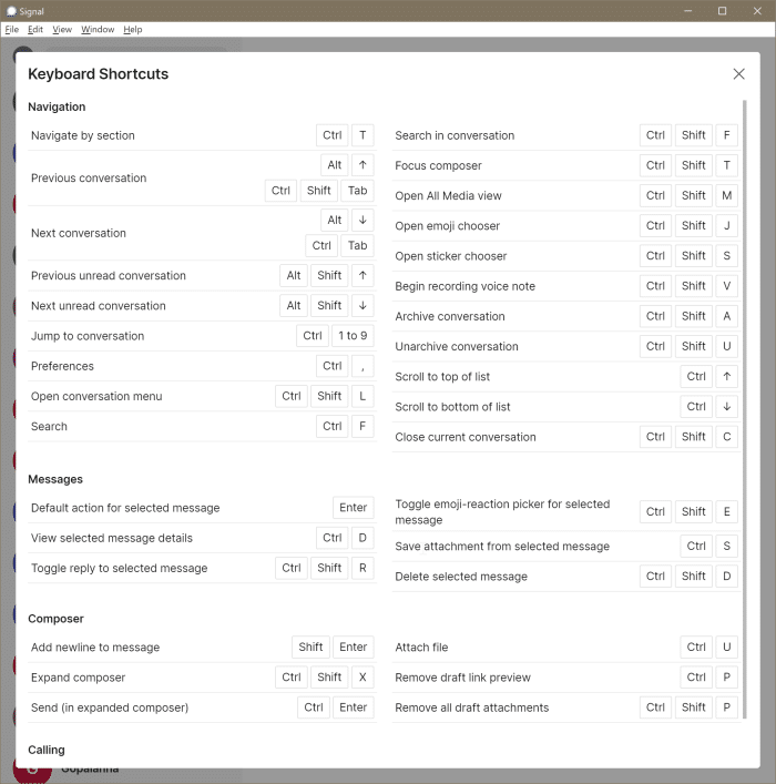 Como instalar o aplicativo Signal no Windows 10 PC 10 Atalhos de teclado do Signal Desktop para Windows 10