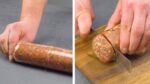 Coloque o rolo de carne moída no congelador! Isso se transforma em mini cheesebúrgueres suculentos