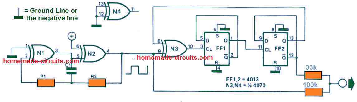 Circuito gerador de onda senoidal de passo digital 4 Como funciona o circuito