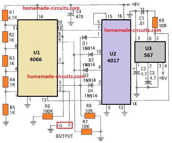 Circuito gerador de onda senoidal de passo digital 8 Como funciona o circuito