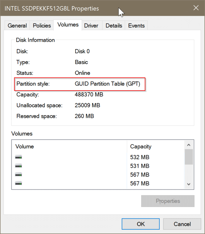 3 maneiras de verificar se uma unidade de disco é GPT ou MBR no Windows 10 4 Verifique se um disco é GPT ou MBR via Gerenciamento de Disco