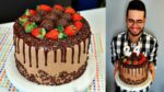BOLO TENTAÇÃO DE CHOCOLATE COM MORANGOS DO MEU ANIVERSÁRIO | BOLO DE FESTA