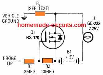 Circuito de sonda de detecção de falhas elétricas de automóveis 2 Circuito de sonda de detecção de falhas elétricas de automóveis