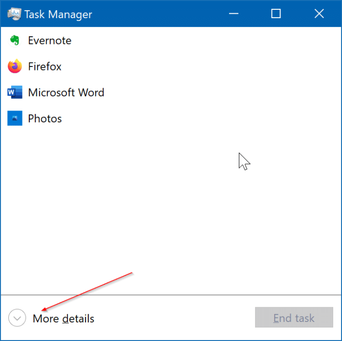 Visualize programas de inicialização via Gerenciador de Tarefas no Windows 10